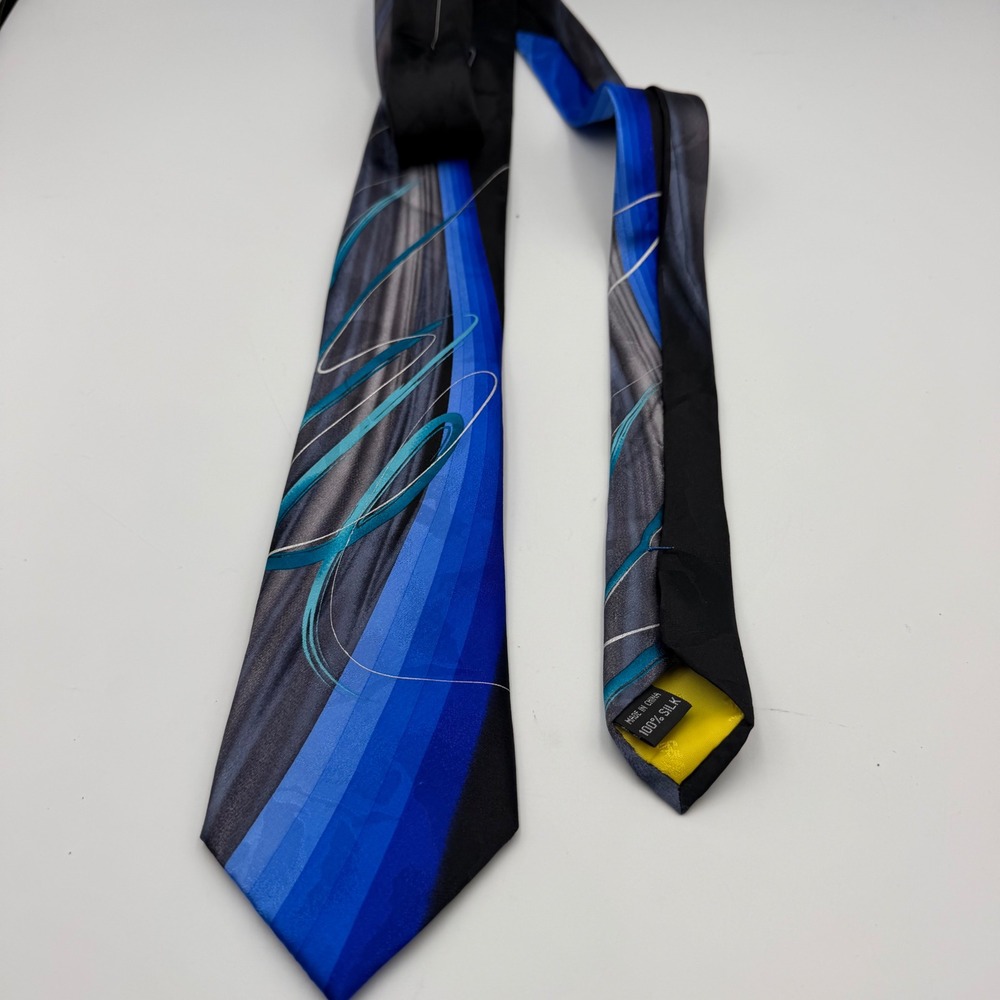 J Garcia Mens Silk Necktie Flamenco Dancer with Wrist Snake Collection 63 Blue
